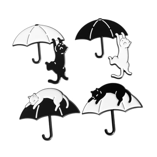 Amosfun Vielseitiges Metall-tierbroschen-set Regenschirm Katze Anstecknadel Modisches Accessoire Für Damen von Amosfun