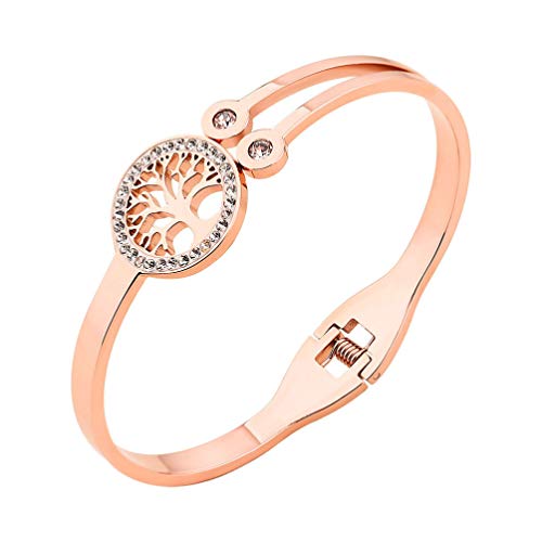 Amosfun Weihnachten Armband Urlaub Schmuck Set Metall Charm Armband Offene Manschette Liebhaber Paar Armband Armreif für Frauen Mädchen (Golden) von Amosfun