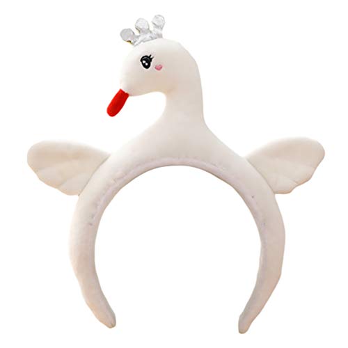 Amosfun Weißer Schwan 3D-Stirnband Schwan Silly Hat Schwan Cosplay Stirnbänder Vogel Kopf Wrap Haarband Foto Prop für Mädchen Frauen Party Kopfschmuck Kopfbedeckung von Amosfun