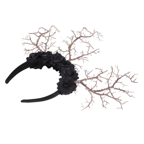 Amosfun Zartes Baumzweig-stirnband Haarband Blumenclip Für Cosplay Foto-requisite Schwarz von Amosfun