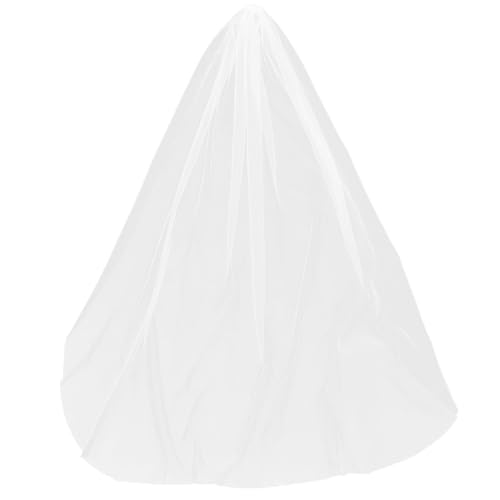 brautschleier lang beige schleier einschichtig mit kamm lang 3 einfach elegant hochzeitszubehör für damen von Amosfun