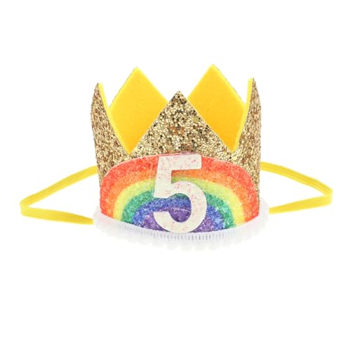 Amosfun digitale Krone für Kinder Geburtstagsfoto Kinder verkleidung kinder haarspange kinder Hauben für Babys Hut für Baby Krone mit Zahlendesign Baby-Tiara- Spitze Kuchen von Amosfun