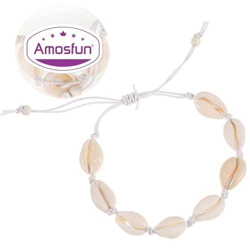 Muschel Perlen Armband handgefertigt gewebt Armband Muschel Charms Anhänger Hawaii Partei bevorzugt für Frauen von Amosfun