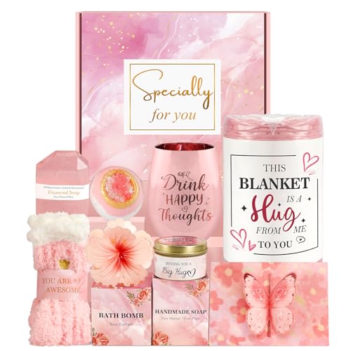 Geschenke für Frauen, Rose Pamper Spa Geschenkkorb für Frauen, Weihnachtsgeschenke Box Kit mit Decke für ihre Mutter Frau Freundin Schwester Tochter Kollegin von Amosking
