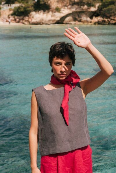 AmourLinen Klassisches ärmelloses Leinentop Lucia von AmourLinen