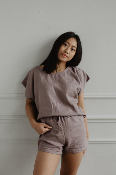 AmourLinen Kurzarm-Pyjama-Set CLOUD NINE von AmourLinen