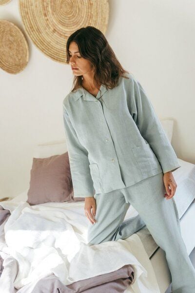 AmourLinen Langarm-Pyjama-Set Snooze von AmourLinen