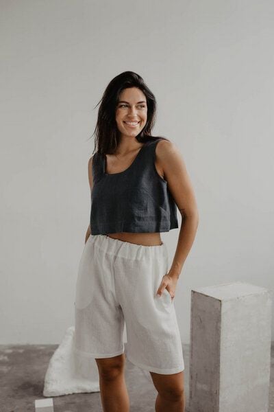 AmourLinen Mini-Leinen-Crop-Top PIPPA von AmourLinen
