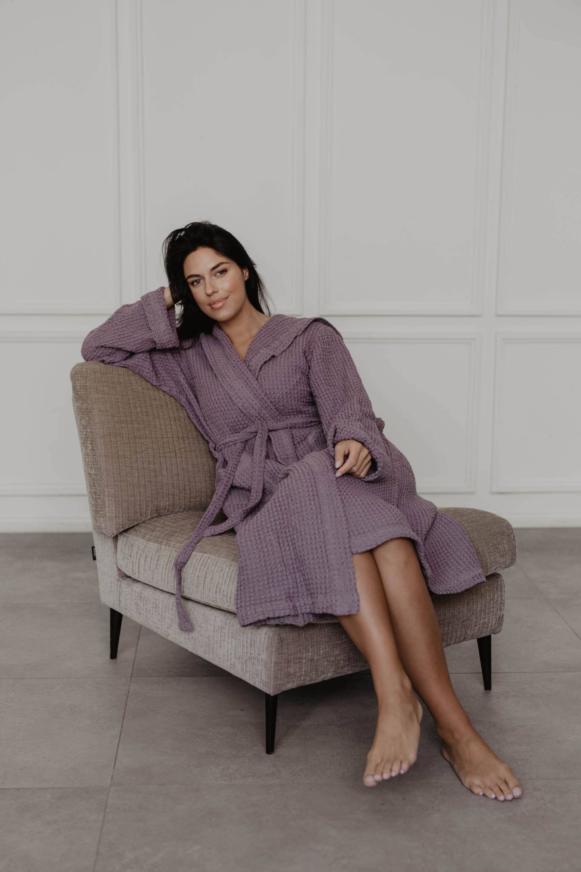 Waffel Leinen Bademantel Snuggle. Frauen Gewand von AmourLinen