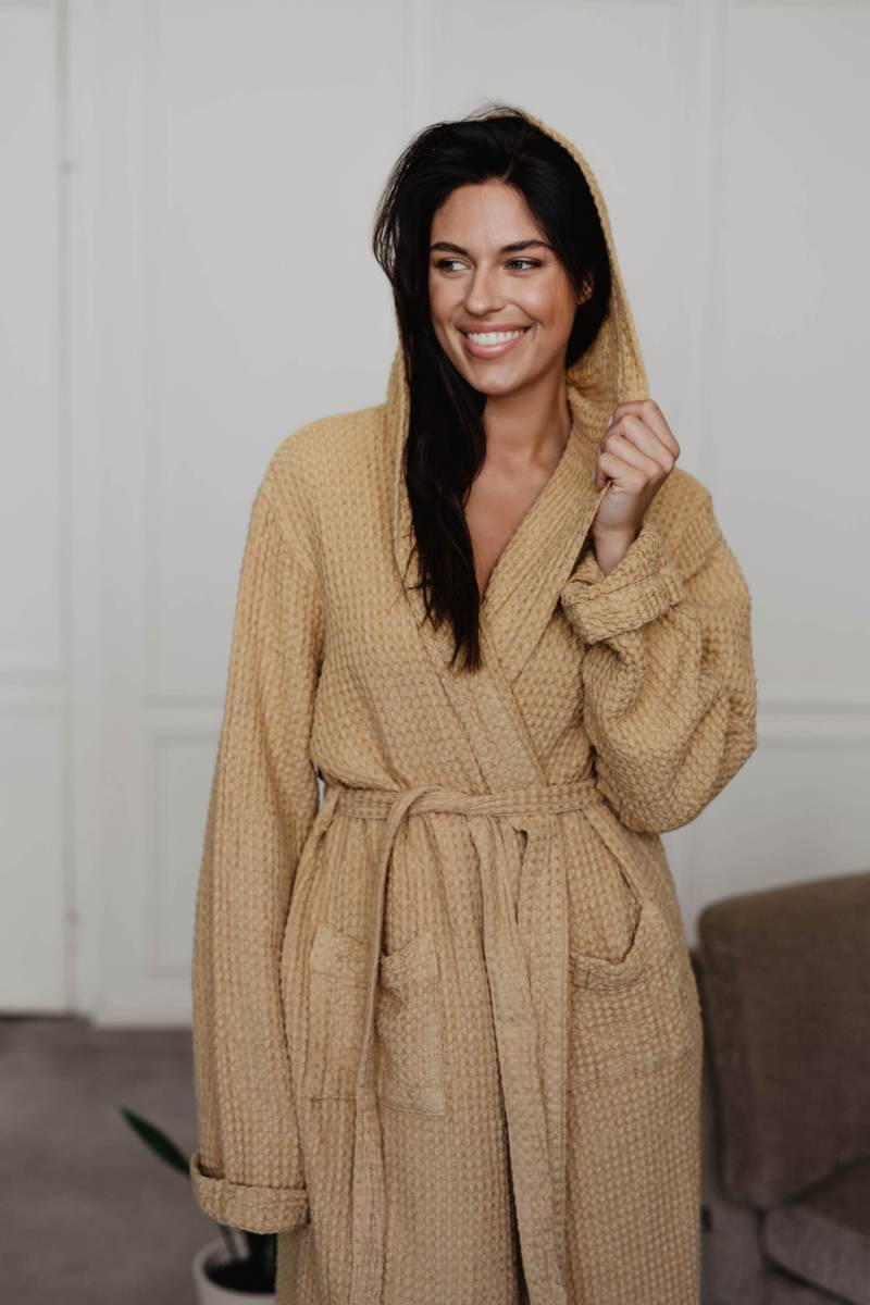 Waffel Leinen Bademantel Snuggle. Frauen Robe von AmourLinen
