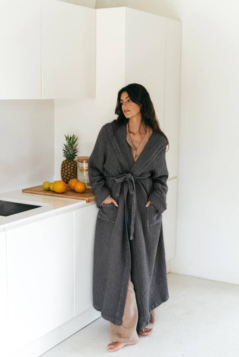 Waffel Leinen Bademantel Snuggle. Frauen Robe von AmourLinen