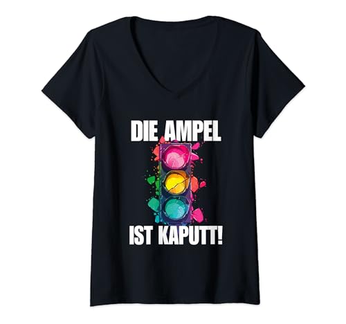 Damen Die Ampel Muss Weg T-Shirt mit V-Ausschnitt von Ampel? Nein Danke