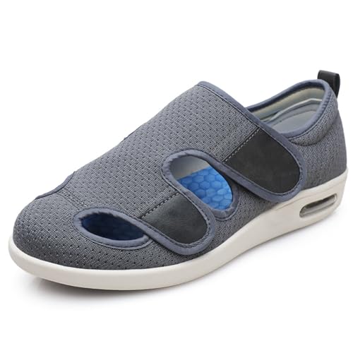 Lässige Sandalen, orthopädische orthopädische Breitfußödemschuhe, Daumenvalgus-Anpassung, Bequeme Diabetikerschuhe, Flache Wanderschuhe,Dark Gray b,47 von AmphaDeco