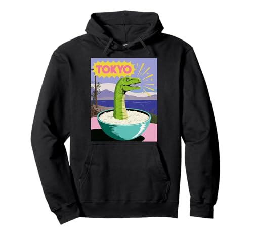 Lustige Dinosaurier-Reisschale Tokyo Japan Pop Art Humor Damen Herren Pullover Hoodie Lustige Dinosaurier-Reisschale Tokyo Japan Pop Art Humor Damen Herren Pullover Hoodie von Amphibian Turntable Joke Rave Beat Afterparty