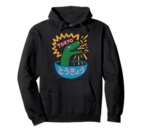 Lustige Dinosaurier-Reisschale Tokyo Japan Pop Art Humor Damen Herren Pullover Hoodie Lustige Dinosaurier-Reisschale Tokyo Japan Pop Art Humor Damen Herren Pullover Hoodie von Amphibian Turntable Joke Rave Beat Afterparty