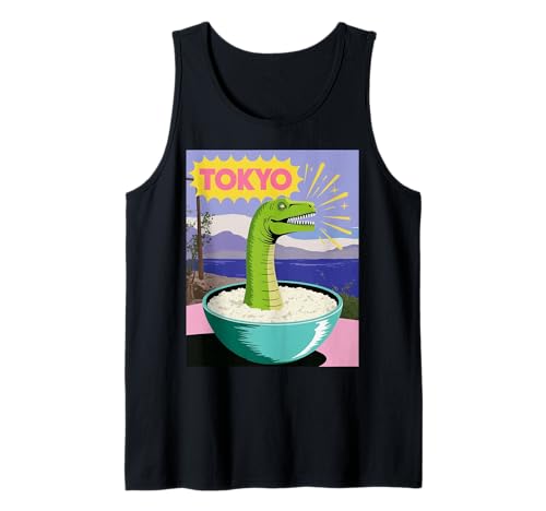 Lustige Dinosaurier-Reisschale Tokyo Japan Pop Art Humor Damen Herren Tank Top Lustige Dinosaurier-Reisschale Tokyo Japan Pop Art Humor Damen Herren Tank Top von Amphibian Turntable Joke Rave Beat Afterparty
