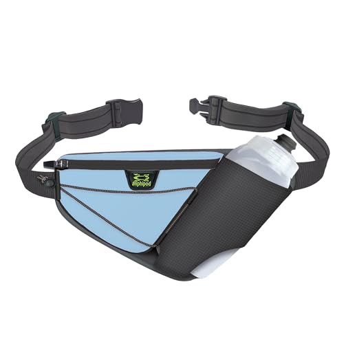 Amphipod Profile-Lite 20 Flaschen Pack Runners Waist & Hydration Belt, 5K/10K, Endurance & Ultra Running, Herren & Damen (590 ml), Anthrazit/Eis, 20 oz von Amphipod