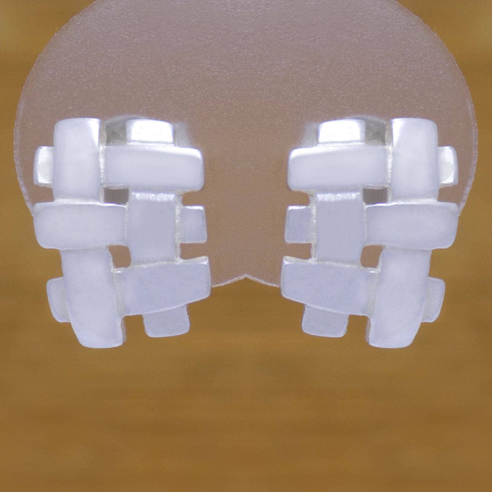 Atemberaubende Massiv 925 Sterling Silber Schöne Stitch Design Ohrstecker Vintage Sanft Elegant Wunderbare Handmade Handgefertigt von AmphoraJewelry