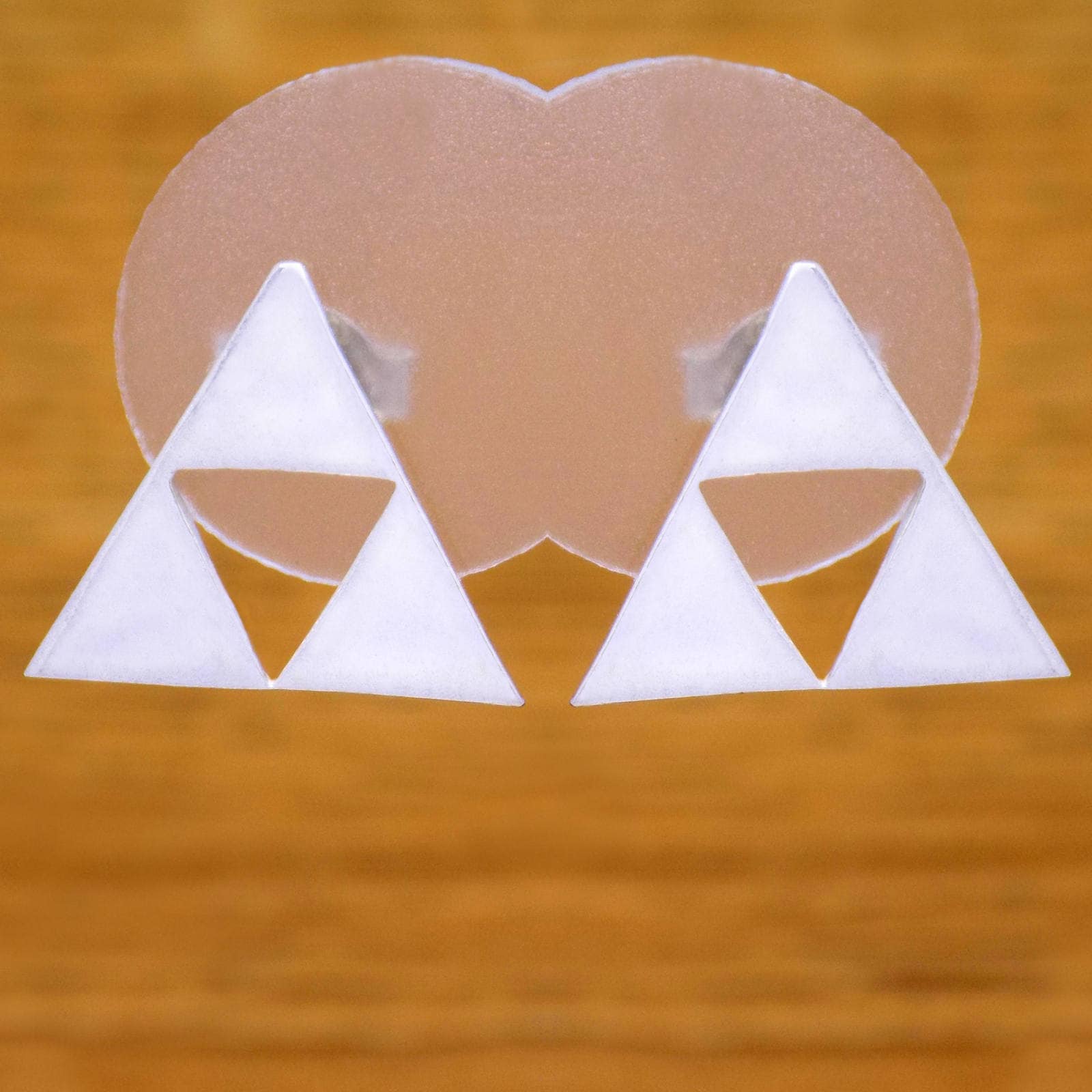 Massives 925 Sterling Silber Dreieck Triforce Inspiriert Ohrstecker Beeindruckendes Atemberaubendes Handgemachtes Design von AmphoraJewelry