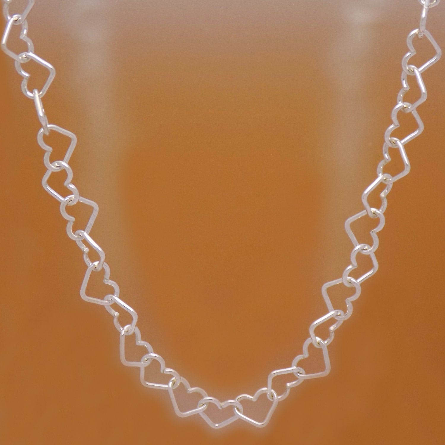 Solide 925 Sterling Silber Amazing Hearts Kettenhalskette 45 cm/17.7 "Lange Reizendes Beeindruckendes Stilvolles Design von AmphoraJewelry