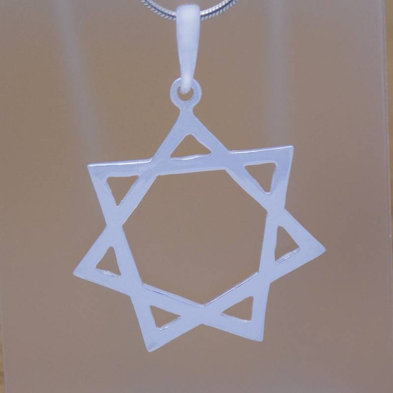 Solide 925 Sterling Silber Heptagramm Septagramm Symbol Anhänger Sieben-Stern-Emblem Astrologie Zeichen Handmade Handgefertigt Design von AmphoraJewelry