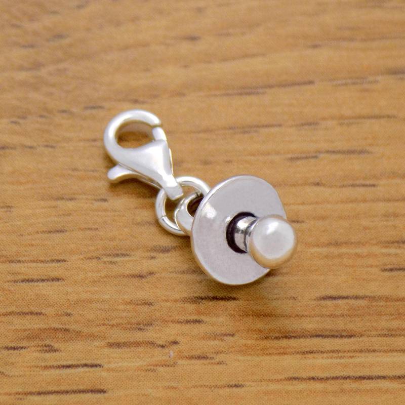 Super Nette Solide 925 Sterling Silber Schöne Baby Schnuller Dummy Anhänger Charm Für Armband Marvellous Handmade Handgefertigtes Design von AmphoraJewelry