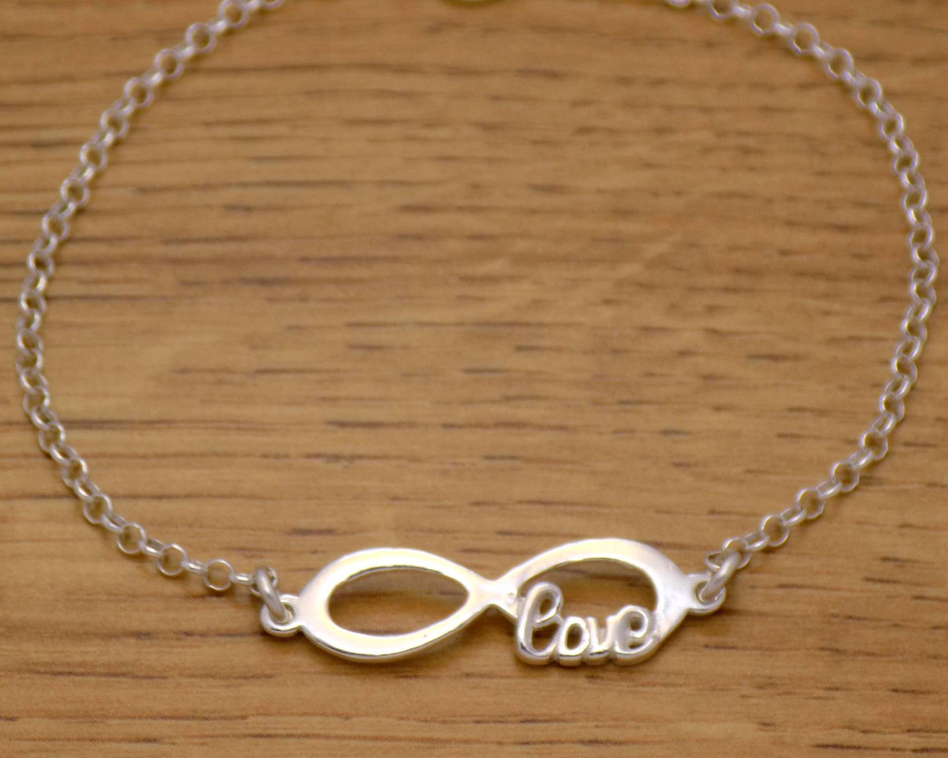 Super Wunderbare Sanft Solide 925 Sterling Silber Cool Charming Liebe Infinity Armband 17.5 cm/6.9 "Lang von AmphoraJewelry