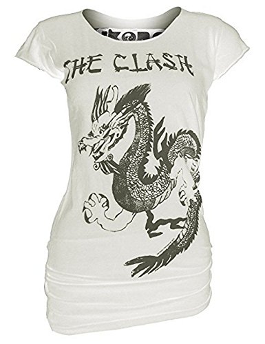 AMPLIFIED Vintage Look Girl Shirt THE CLASH DRAGON Cremeweiß Gr. S von Amplified