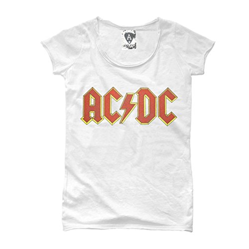 Amplified - AC/DC Damen Rock Band T-Shirt - Logo (Weiss) (S-L) (M) von Amplified