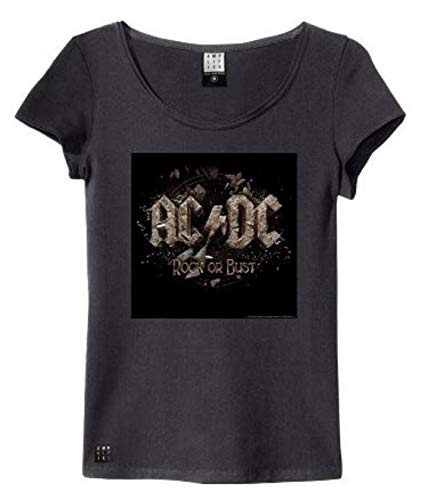 Amplified Damen ACDC Rock Or Bust Cover T-Shirt, Schwarz (Anthrazit), Large von Amplified