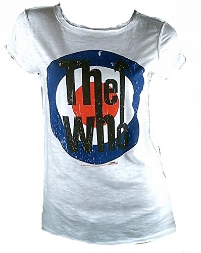 Amplified Damen Lady T-Shirt Weiss White Official The WHO Merchandise Target VIP Rock Star Vintage Nähte Aussen L 42 von Amplified