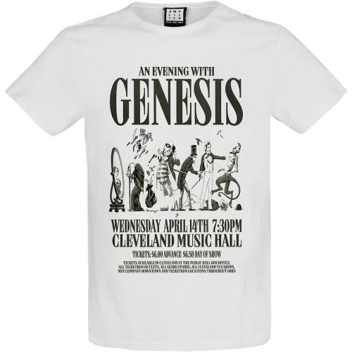 Amplified Genesis an Evening with Vintage White T-Shirt (XL), weiß, X-Large von Amplified