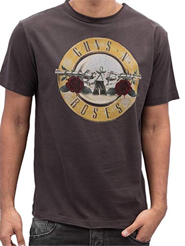 Amplified Herren Gunsnroses Drum T-Shirt, Grau (Charcoal), (Herstellergröße: Large) von Amplified