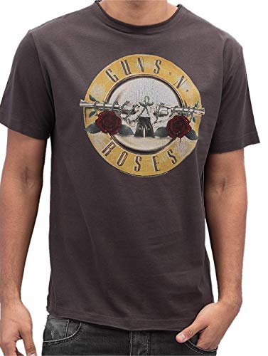 Amplified Herren Gunsnroses Drum T-Shirt, Grau (Charcoal), (Herstellergröße: Medium) von Amplified