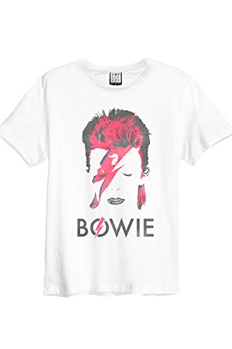 Amplified Herren David Bowie-Aladdin Sane T-Shirt, Weiß (White Wh), S von Amplified