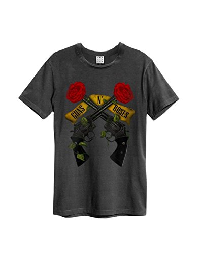 Amplified Herren Guns N Shooting Roses T-Shirt, Grey (Charcoal Cc), L von Amplified