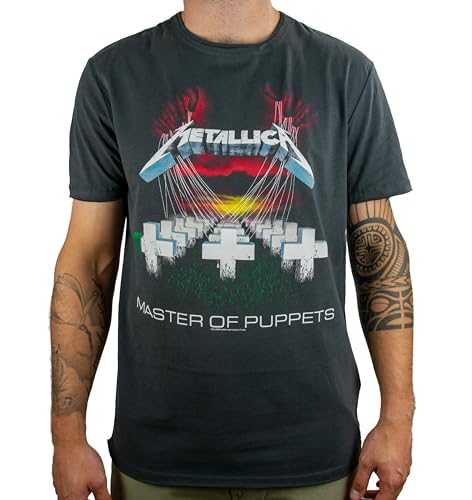 Amplified Herren Master of Puppets T-Shirt, Grau (Anthrazit), M von Amplified