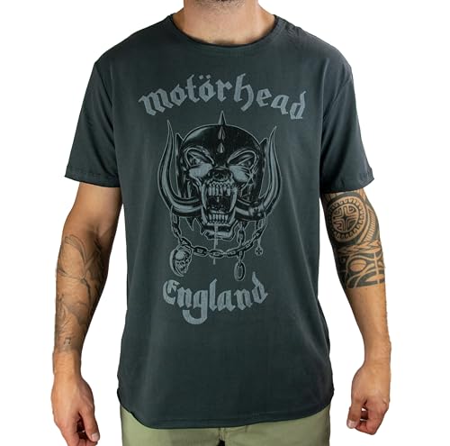 Amplified Herren Motorhead-England T-Shirt, Grau, L von Amplified
