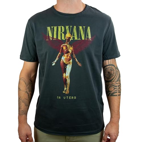 Amplified Herren Nirvana Utero T-Shirt, Grau (Charcoal Cc), XS von Amplified