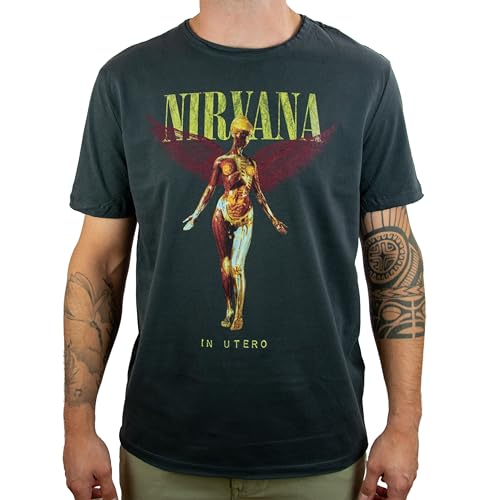 Amplified Herren Nirvana-In Utero Colour T-Shirt, Grau (Charcoal Cc), M von Amplified