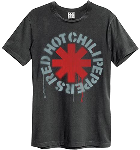 Amplified Herren RHCP Logo T-Shirt, Grau (Anthrazit), S von Amplified