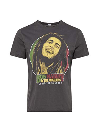 AMPLIFIED Herren Shirt BOB Marley Will You BE Loved dunkelgrau/gelb/hellgrün/rot XXL von Amplified