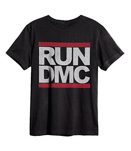 Amplified Herren Run DMC Logo T-Shirt, Grau (Charcoal), (Herstellergröße: Medium) von Amplified