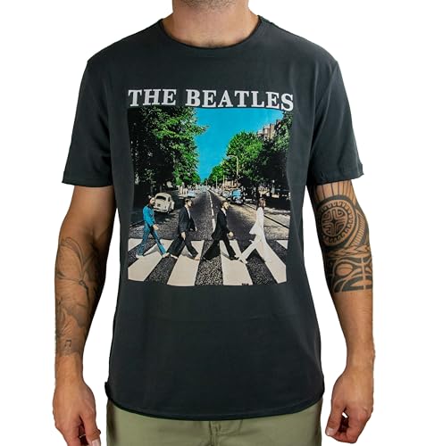 Amplified Herren The Beatles-Abbey Road T-Shirt, Grau (Charcoal Cc), L von Amplified