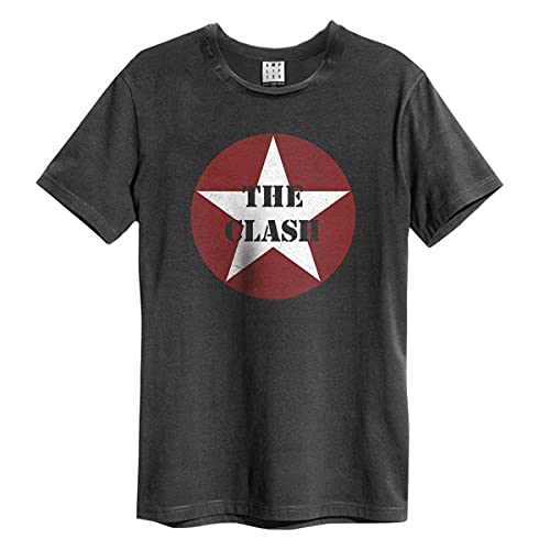 Amplified Herren The Clash-Star Logo T-Shirt, Grau (Charcoal Cc), XXL von Amplified