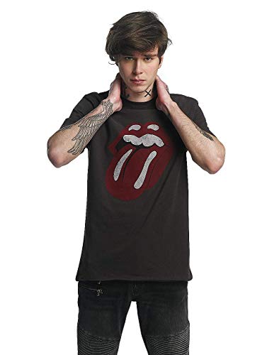 Amplified Herren The Rolling Stones-Era Tongue T-Shirt, Grau (Charcoal Cc), L von Amplified