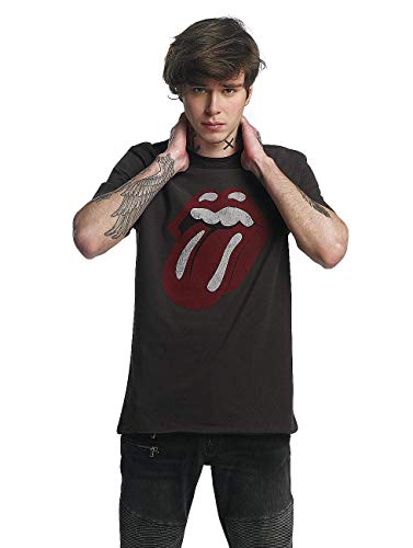 Amplified Herren The Rolling Stones-Era Tongue T-Shirt, Grau (Charcoal Cc), M von Amplified