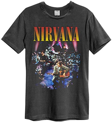 Amplified - Nirvana Unisex Herren T-Shirt - MTV Unplugged (Grau) (S-XL) (M) von Amplified