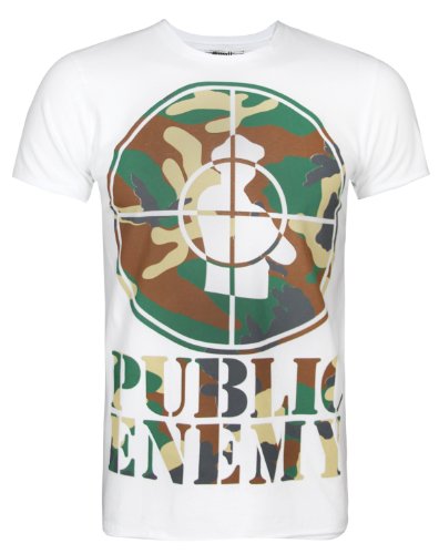 Amplified Public Enemy Herren Camo WeiB T Shirt Grš§e M von Amplified