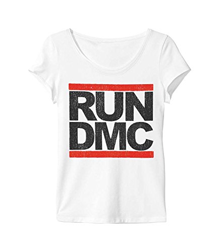 Amplified RUN DMC LOGO Damen T-Shirt white, Weiß, 38 (Herstellergröße:Large) (Hers von Amplified